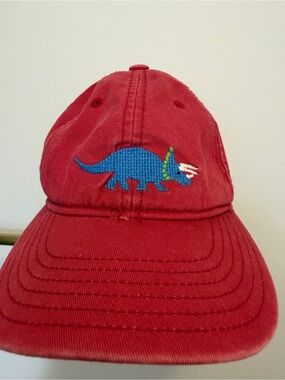 Kids Red Dino Embroidered Baseball Hat